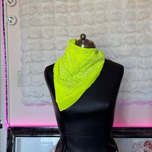 Bright Yellow neon Bandana 100% cotton